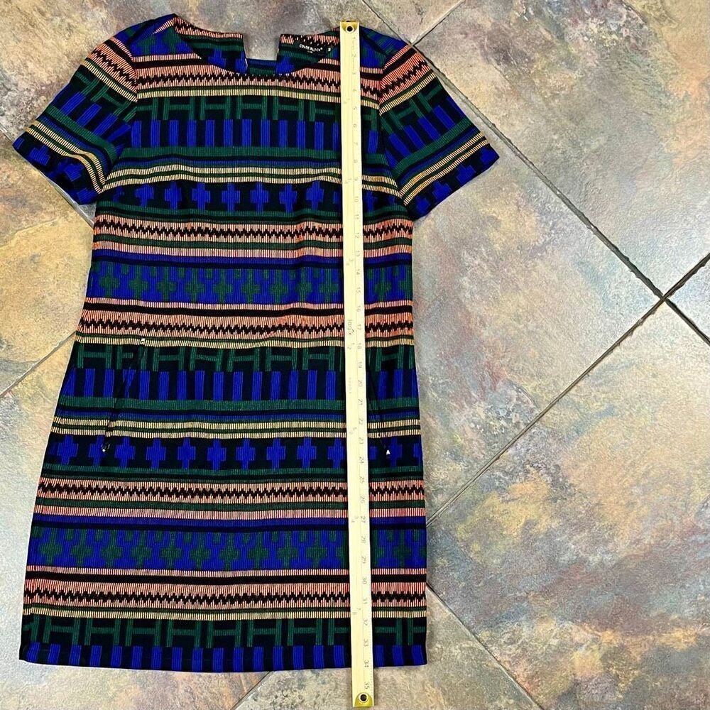 Color Block Colorful Geometric Short Sleeve Mini Dress Medium - Picture 4 of 10